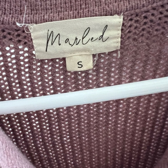 Marled Dusty Pink Knit Sweater - Picture 3 of 4